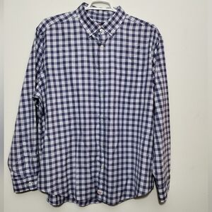 Vineyard Vines Classic Fit Murray Button Up Shirt Blue Plaid Dad Preppy
